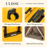 Bric's B|Y Ulisse Expandable Spinner Suitcase, Lightweight Polypropylene Hard Shell Luggage with 360° Rubber-Coated Double Wheels, TSA-Approved Lock and Organized Interior - 30 Inch, Mango