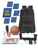 TRAILKICKER Basketball Bag Backpack with Ball Holder Multi-Sport Backpack for Soccer Volleyball Football Baseball Helmet (TK2-Black, Large)