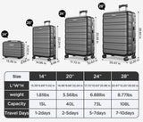 Luggage Sets 11 Piece, Lightweight Hardshell Luggage Large Suitcase with Double Spinner Wheels, Durable ABS Hard Shell Carry on Luggage with TSA-style Combination Lock & Travel Bag (28/24/20/14 Inch)