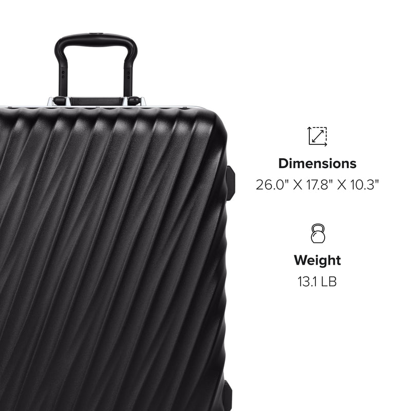 TUMI - 19 Degree Frame 4 Wheel Luggage - Lightweight and Highly Durable, Modern Design, Double-Lock Closure Hard Shell Men's and Women's Suitcase - 26" Short Trip Packing Case, Black Texture