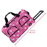 Rockland Rolling Duffel Bag, Pink Dot, 22"