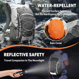 XUVPK 25L Hiking Backpack with Rain Cover Lightweight Hiking Daypack for Travel Camping Outdoors Knapsack for Men Women (Black)
