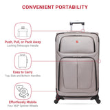 SwissGear Sion Softside Expandable Roller Luggage, Pewter, 3-Piece Set (21/25/29)