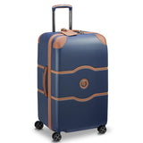 DELSEY PARIS Chatelet Air 2.0 Hardside Luggage Trunk with Spinner Wheels, Navy Blue, Checked-26 Inch