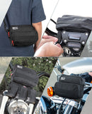 KEMIMOTO Motorcycle Bag, Handlebar Tool Bag Storage Accessory Saddlebag Universal for Front Fork Handle Bar Sissy Bar Compatible with Cruiser Softail Dyna Sportsters