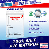 Mifflin-USA Passport & Card Holders (Clear, 4x6 inch, 10 Pack), Extra Large (XXL) ID Name Badge Holder, Waterproof Vertical Plastic Card Holders
