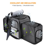 GROXKOX Cat Backpack Carrier,Double Side Expandable Cat Carrier Backpack,Dog Carrier Backpack for Medium Cats and Small Dogs,Puppies Up to 20 Lbs,Pets Carrier Backpack with Breathable Mesh(Grey)