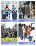 LIGHT FLIGHT Luggage Sets, 3 Piece Durable Suitcase Set with Spinner Wheels, 3 Pcs Hardside Lightweight luggage with TSA Lock, Large Checked Travel Suitcases, 20/24/28 Inch, Black