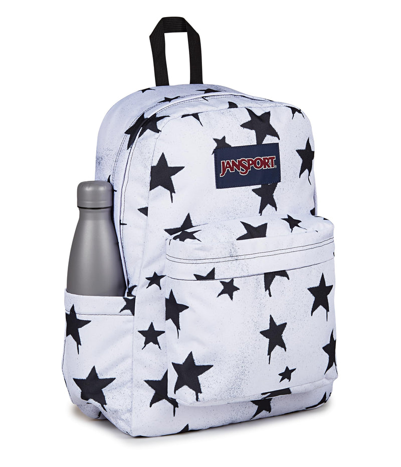JanSport SuperBreak Plus Backpack with Padded 15-inch Laptop Sleeve and Integrated Bottle Pocket - Spacious and Durable Daypack for Work and Travel - Sprayed Stars Black