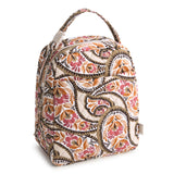 Premium Cotton Large Lunch Bag, Blooming Paisley, One Size | Backpacks4Less