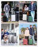 UrbanExplorer All Aluminum Carry On Luggage Hard Shell Suitcases with Spinner Wheels Zipperless Luggage 20 inch Small Carry On Suitcase for Short Trips, Sliver