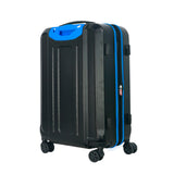 Olympia USA Apache II 22 Inch Expandable Rolling Carry On Lightweight Hardside Double 4 Wheel Spinner Luggage Suitcase with Locking System and Hidden Laptop Compartment, Black/Blue