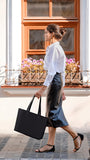 KALIDI Tote Bag Zipper Shoulder Bag Faux Leather Purses for Women Casual Handbag Work Dating College