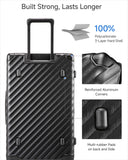 LUGGEX Trunk Luggage,KVT Expandable PC Hard Shell Large Checked 30 Inch Suitcase with Shock - Absorbing Wheels & TSA Lock(EX-Pro,Black,30 inch,115L - 125L)