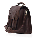 Leather Messenger Bag For Men - leather laptop bag briefcase for women - Mens Satchel Bag, 18 Inch Brown Genuine Buffalo Leather Computer Bag For Work