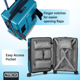 TACH Patented Connecting Hard Shell 3 Piece Luggage Set - 20, 24 & 28 inch Luggage | Carry-On, Medium & Large Rolling Suitcases - Sky Blue