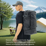 HIMZ WARRIOR Cooler Backpack with Lunchbox Compartment for Travel Large Insulated Backpack Heavy Duty Men for Camping -17 inch Laptop Bag Carry On Backpacks for Airplane, Black