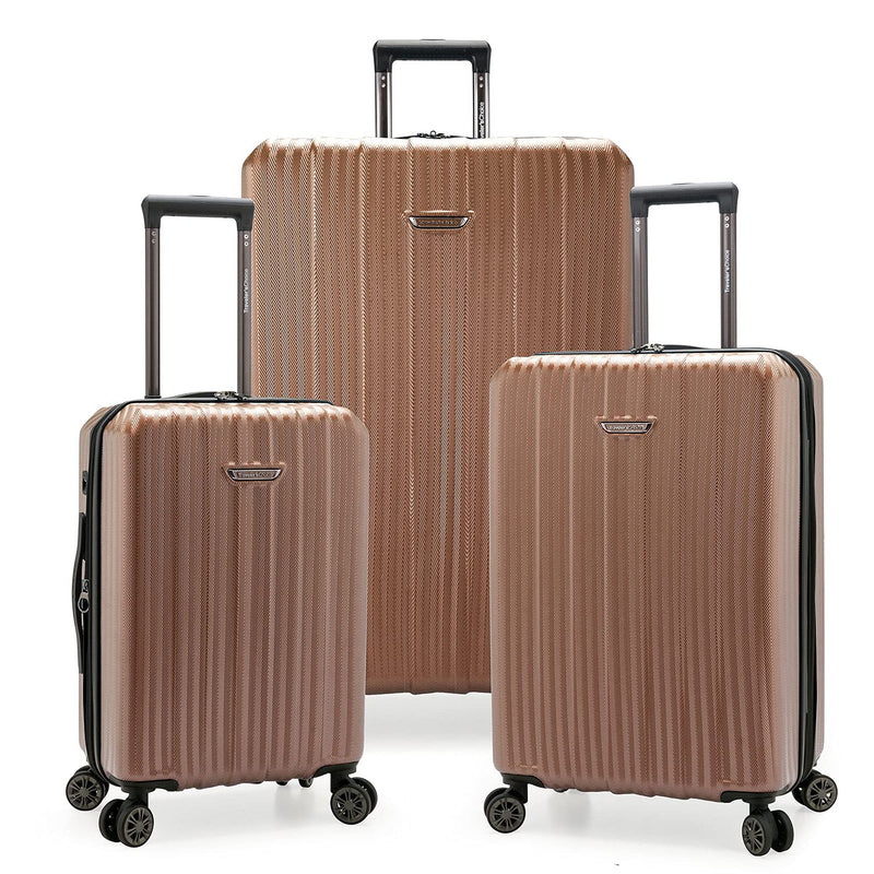 Traveler's Choice Dana Point Hardside Expandable Luggage with Spinner Wheels, Rose Gold, 3-Piece Set