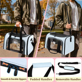 DSDCDJ Cat Carrier Dog Carrier - Soft-Sided Cat Carrier with Plush Pad & Cooling Mat, Easy-Load 4-Side Zipper & 3-Side Mesh Ventilation, Pet Carrier Airline Approved for Cats/Dogs Up to 16 lbs, Blue