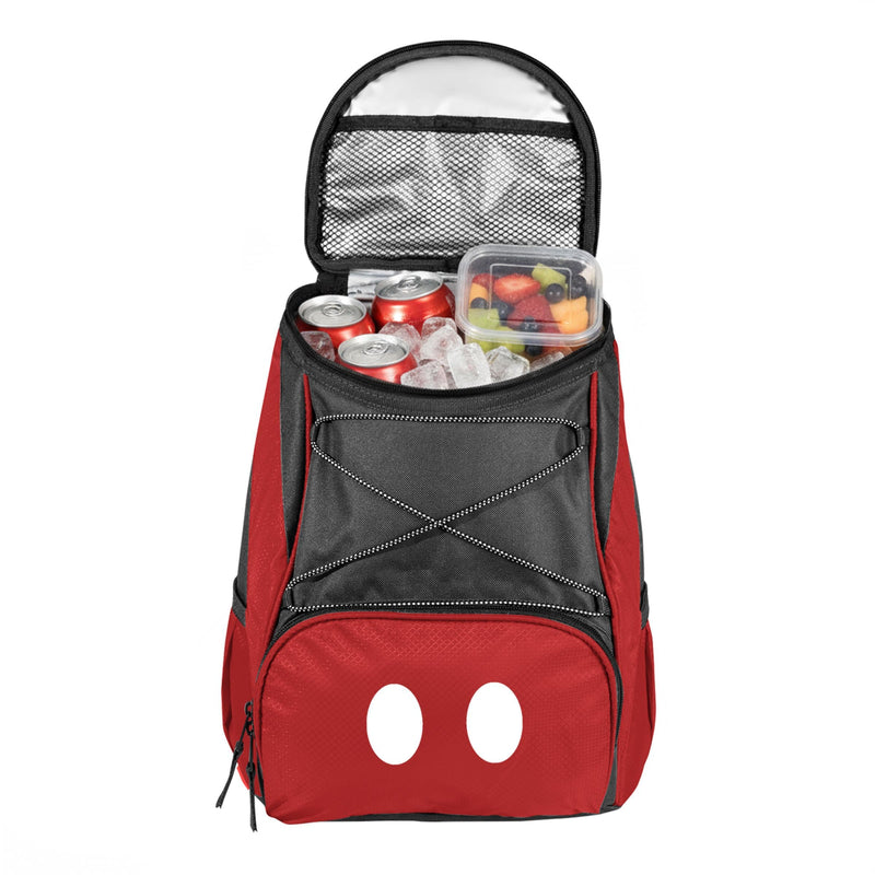 PICNIC TIME Disney Mickey Mouse Backpack Cooler, Insulated Soft Cooler Backpack, Waterproof Lunch Bag, Portable Hiking Backpack Ice Chest for Picnic, Beach, Camping & Travel, (Red with Gray Accents)