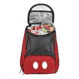 PICNIC TIME Disney Mickey Mouse Backpack Cooler, Insulated Soft Cooler Backpack, Waterproof Lunch Bag, Portable Hiking Backpack Ice Chest for Picnic, Beach, Camping & Travel, (Red with Gray Accents)