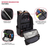 SwissGear Tool Bag Backpack, Fits Up to 17-Inch Laptop, Work Pack PRO, Black/Brown Canvas