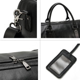 LUUFAN Leather Travel Bag Large Capacity Luggage Duffel Bag with Shoe Compartment, Men Women Weekend Shoulder Handbag for Holiday Business Trip (55cm-Black)