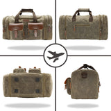 Wildroad Waxed Canvas Duffle Bag - 50L Waterproof Weekender Overnight Travel Bag