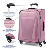 Travelpro Maxlite 5 Softside Expandable Luggage with 4 Spinner Wheels, Lightweight Suitcase, Men and Women, Orchid Pink Purple, Checked-Medium 25-Inch