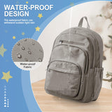 weradar School Backpack For Women Men, Lightweight Casual Daypack College Backpacks, Aesthetic Students Bookbag, Backpack With Lots Of Pockets,Cute High School Bag For Boys Girls(Gray Brown)