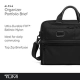 TUMI - Alpha Organizer Portfolio Brief - Business Briefcase - Briefcase Organizer Bag with Multiple Pockets - TUMI Tracer - Black