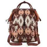Wrangler Aztec Backpack Organized Daypack Travel Baby Bag with Stroller Strap and Side Bottle Pockets WG2204-9110BR