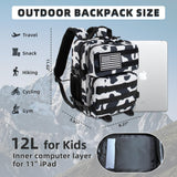 CtopxCone 12L Mini Tactical Military Backpack for Women Army Assault Pack Bag Small Rucksack with Bottle Holder Work Gym Bag - 12L Cow Print Backpack Mini Small Workout Pack