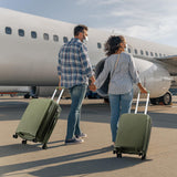 Nazhura Luggage Set, 3-Piece Hardside Suitcase Set, 20-inch Carry On, 24-inch, 28-inch Luggage (Oliver Green)