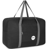 WANDF For Spirit Airlines Personal Item Bag 18x14x8 Travel Duffel Bag Underseat Foldable Carry-on Luggage for Women（A-Black）