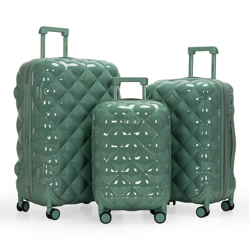 kensie Alluring 3 Piece Luggage Set, Basil