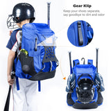 VIGEGARI Baseball & Softball Bat Backpack, Double-Layer Sports Bag with Glove Clip, Large Capacity for Youth & Adult Players, Accessories Storage for Boys and Girls