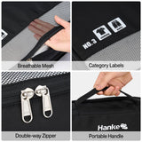 Hanke 7 Set Compression Packing Cubes for Travel, Expandable Large Packing Cubes for Suitcases and Backpack, Luggage Packing Organizer Bags with Double Zipper as Travel Essentials,Black