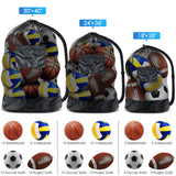 BROTOU Thickened Extra Large Sports Ball Bag Mesh Socce Ball Bag Heavy Duty Drawstring Bags Team Work for Holding Basketball, Volleyball, Baseball, Swimming Gear with Shoulder Strap (24” x 36”)