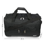 Dejuno 22-Inch Duffel Bag with Telescopic Handle In-Line Skate Wheels and Adjustable Shoulder Strap