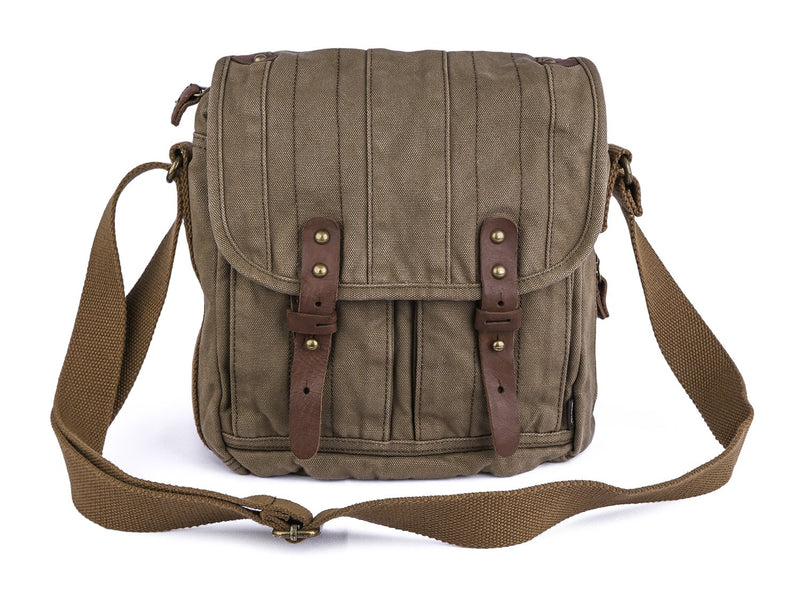 GOOTIUM Canvas Crossbody Bag - Small Messenger Bag | Vintage Shoulder Purse, Field Tan