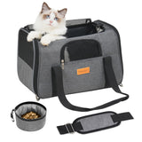 SMOUATOU Cat Carrier, Dog Carrier, Cat Bag Carrier, Cat Travel Carrier, Soft-Sided and Scratch-Proof mesh Cat Bag Pet Carriers, Travel Puppy Carry, Pet Home (Grey)