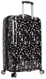 Betsey Johnson 26 Inch Checked Luggage Collection - Expandable Scratch Resistant (ABS + PC) Hardside Suitcase - Designer Lightweight Bag with 8-Rolling Spinner Wheels (Paris Love)