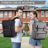 VASCHY Laptop Backpack, Water Resistant Multifunctional Business College Bookbag Computer Travel Backpack for Men Women Fits 15.6in Laptop,Gray