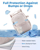 BAGSMART Camera Backpack, DSLR SLR Small Camera Bags for Photographers Compatible for Sony Canon Nikon, Shoulder Strap 2-in-1 Travel Backpack Fits 12.9" iPad, Beige