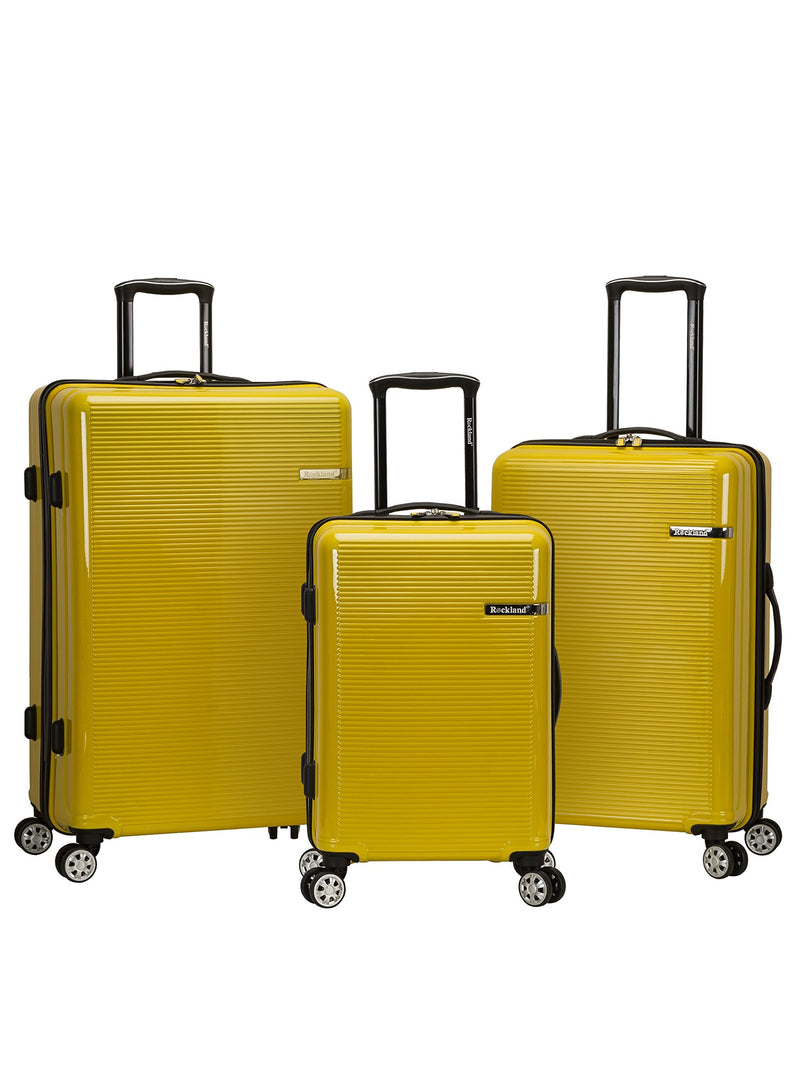 Rockland Horizon Hardside Expandable Spinner Wheel Luggage Set, Yellow, 3-Piece Set (20/24/28) (F237-YELLOW)