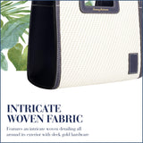 Tommy Bahama Tote Bag, Women's Casual Everyday Shoulder Bag with Modern Woven Design and Adjustable Shoulder Strap, Navy