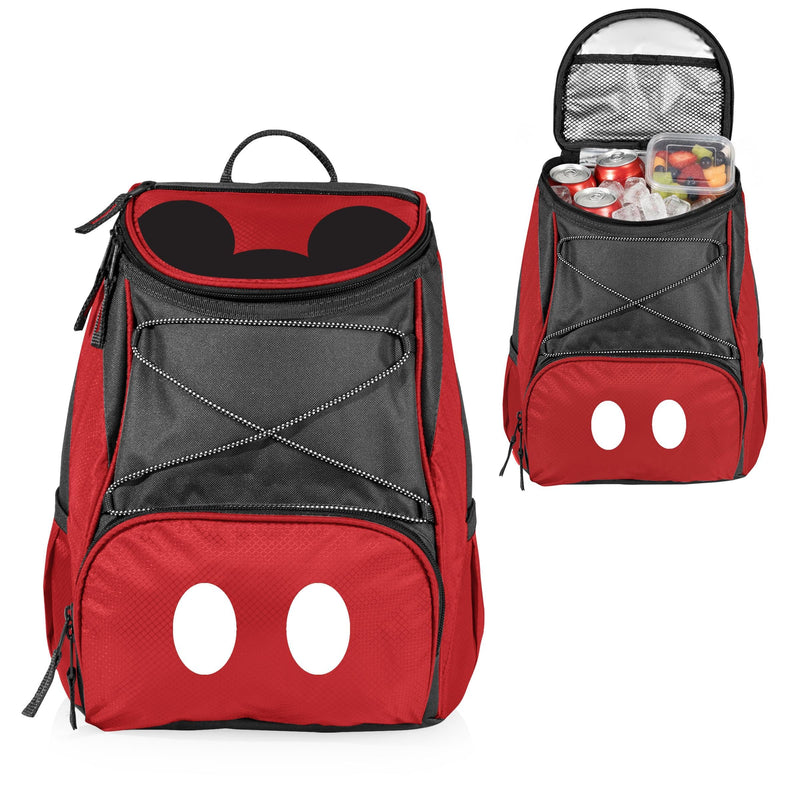 PICNIC TIME Disney Mickey Mouse Backpack Cooler, Insulated Soft Cooler Backpack, Waterproof Lunch Bag, Portable Hiking Backpack Ice Chest for Picnic, Beach, Camping & Travel, (Red with Gray Accents)