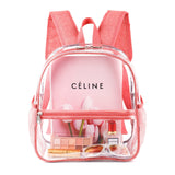 Fomaris Cute Pink Clear Backpack Stadium Approved 12x12x6 Small Clear Plastic Backpack for Women