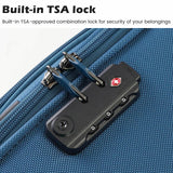 Coolife Luggage 4 Piece Set Suitcase TSA Lock Spinner Softshell lightweight (black+red)